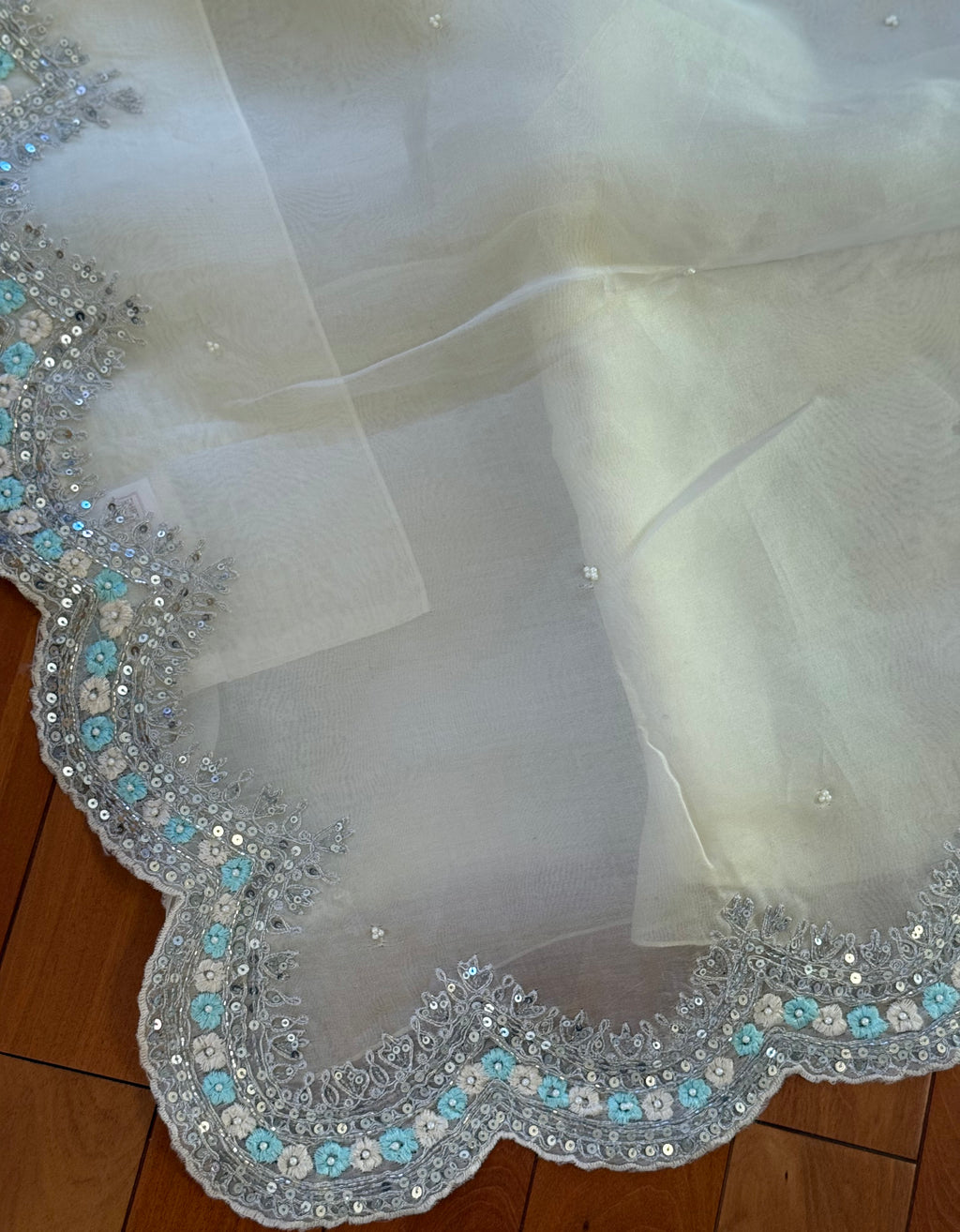 Pure organza silk with embroidery work