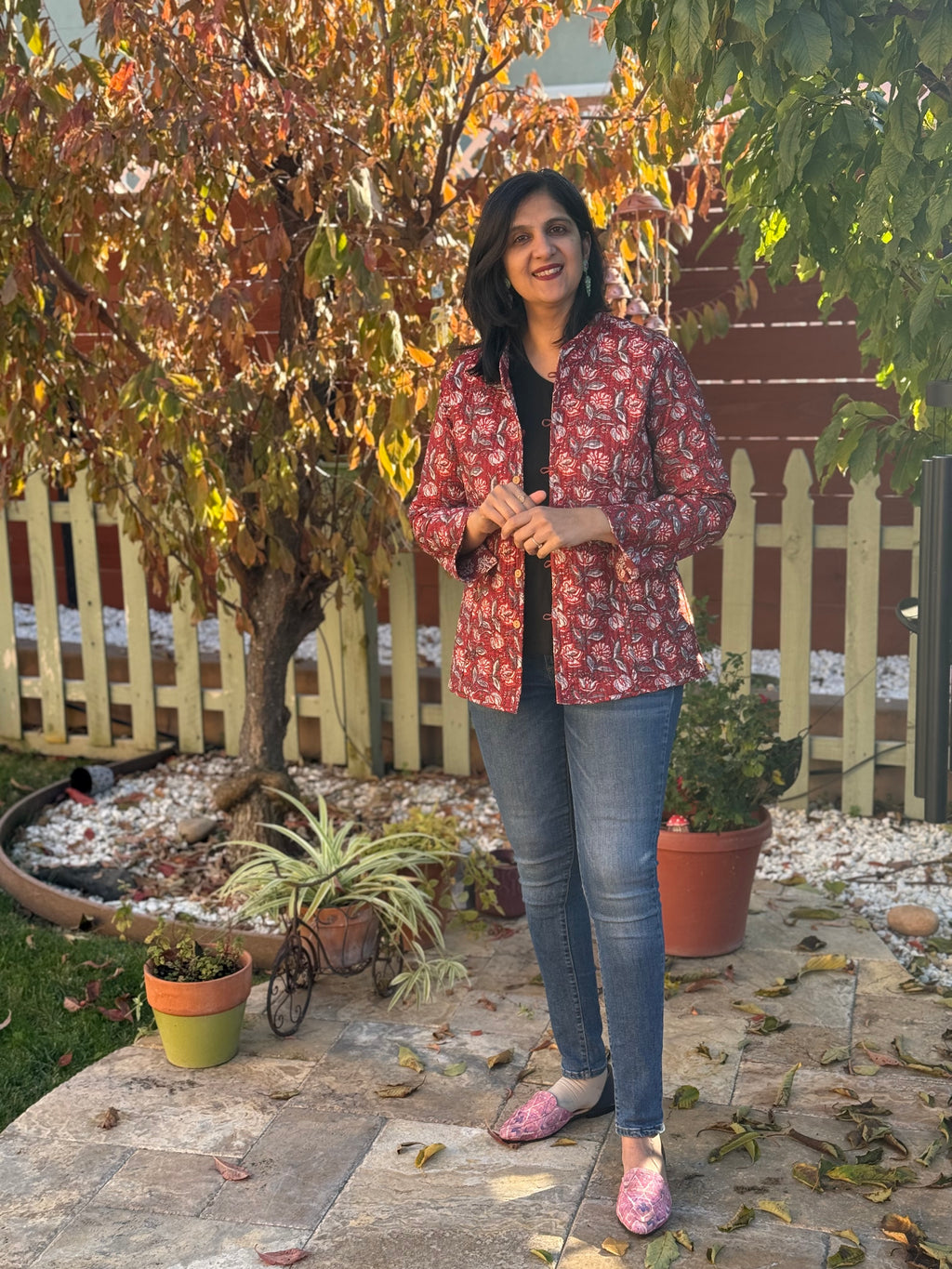 Maroon - Maroon jaipuri reversible jackets