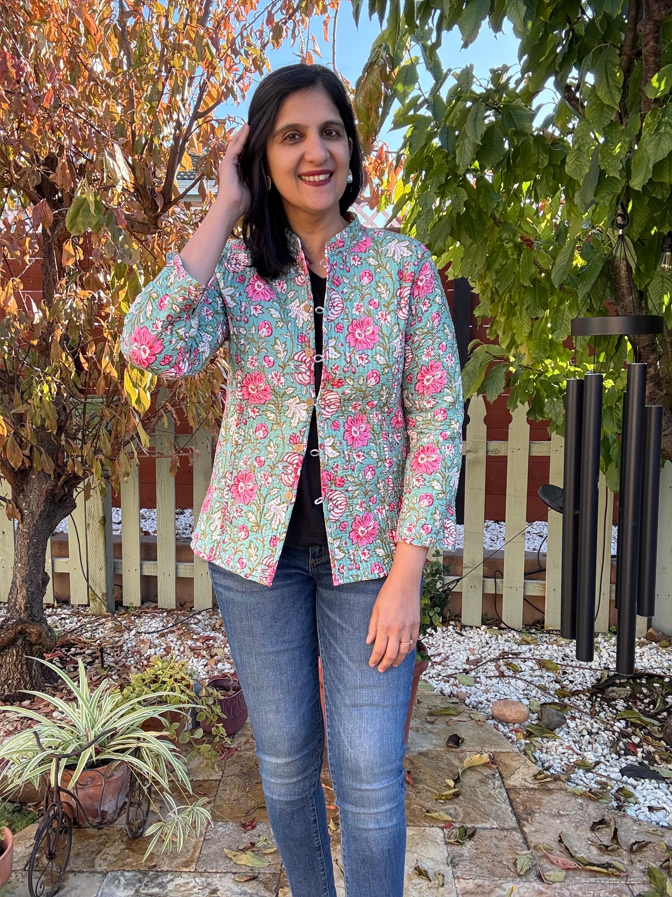 White - Mint reversible quilted jackets