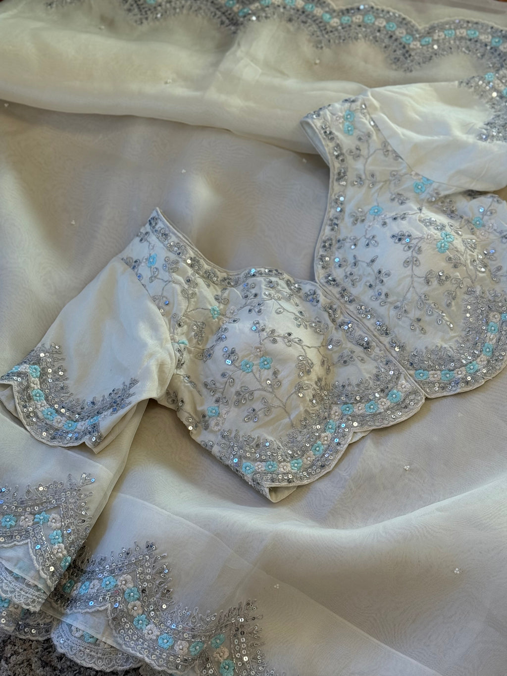 Pure organza silk with embroidery work