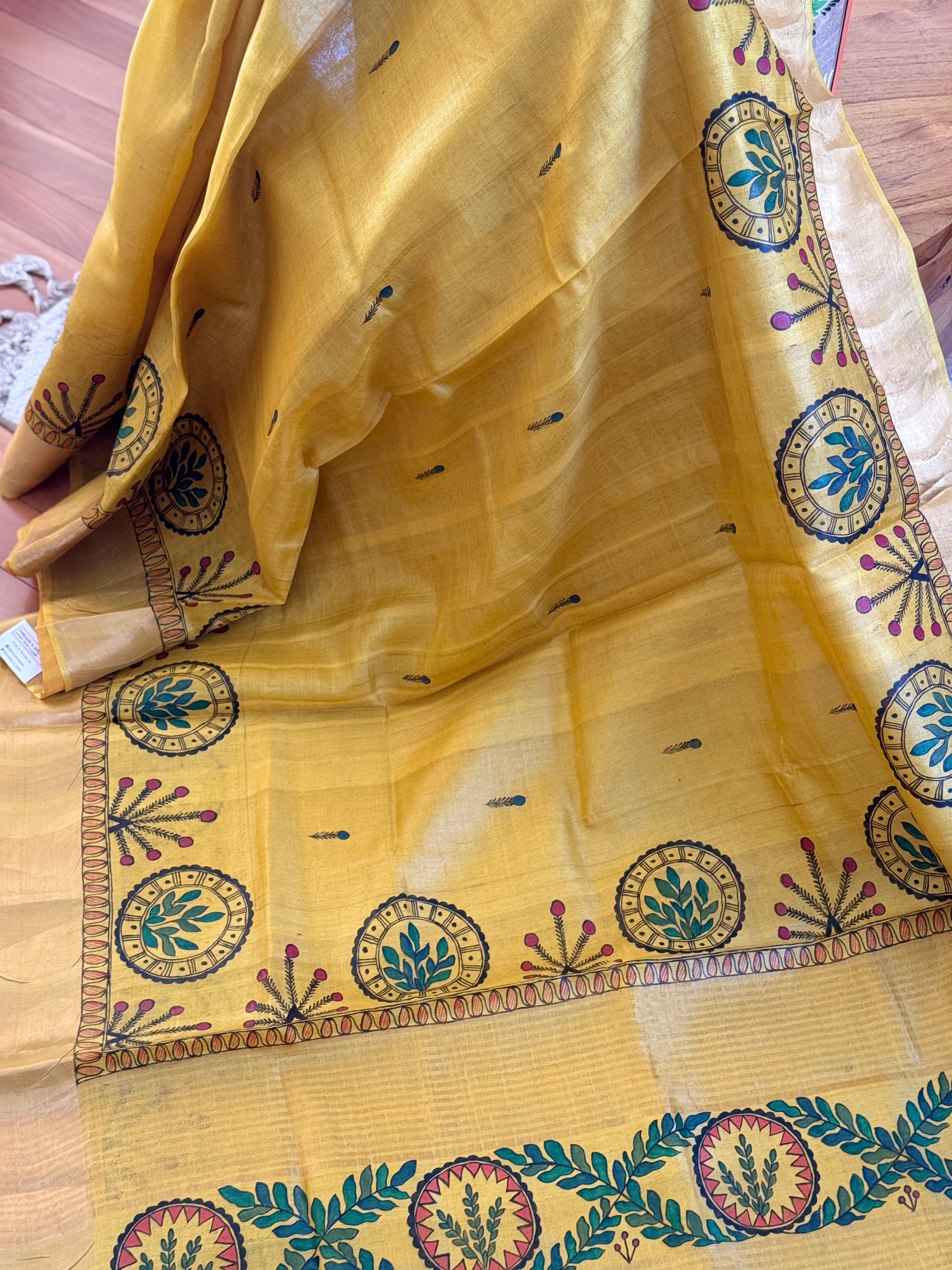Madhubani tussar silk Saree