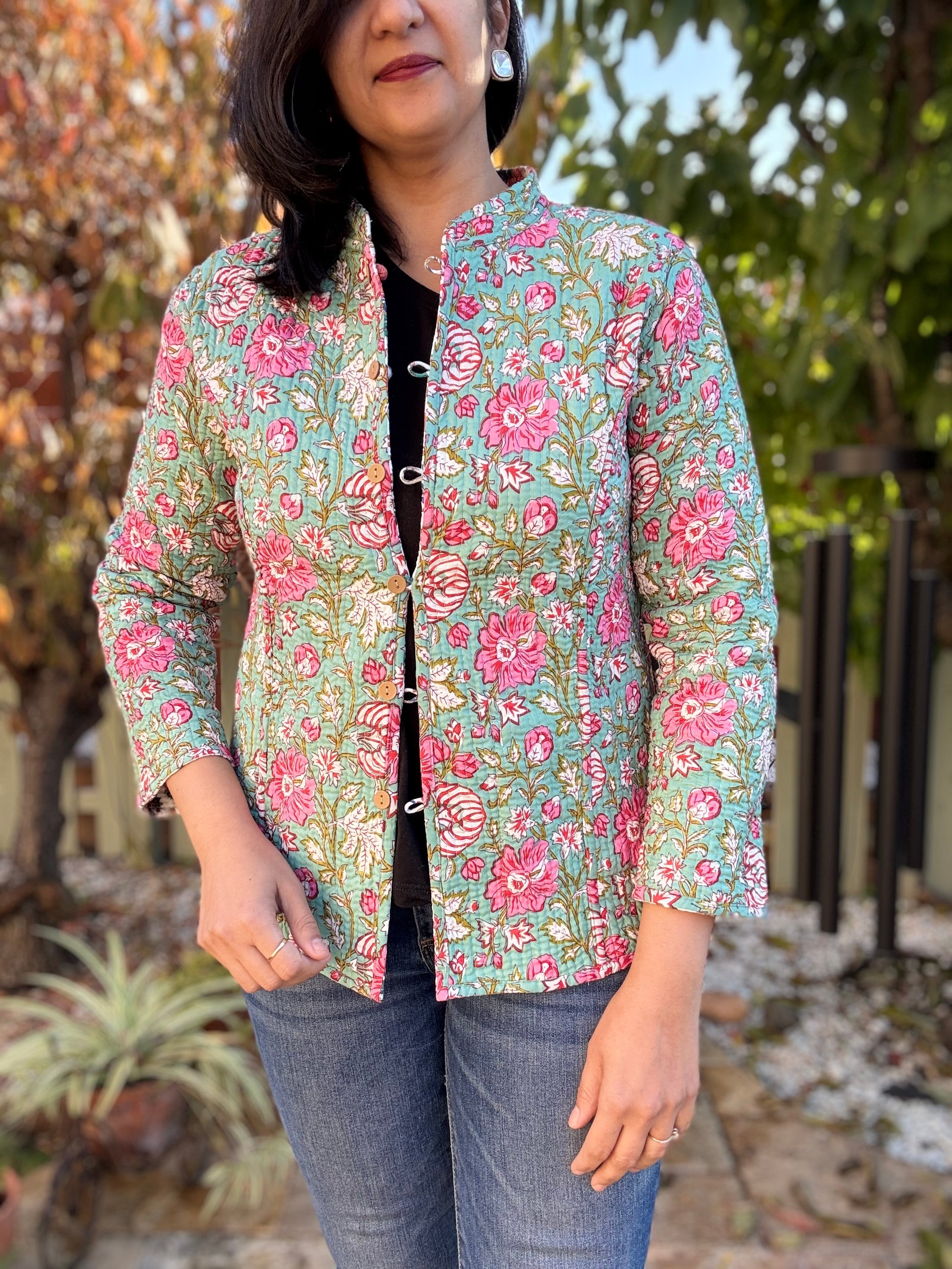 White - Mint reversible quilted jackets