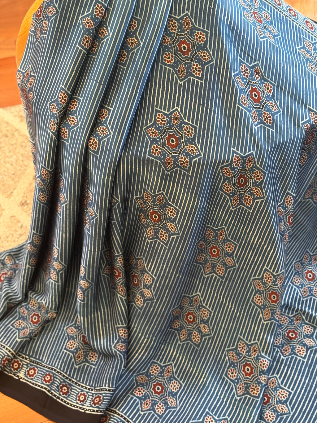 Ajrakh Modal Silk Indigo Saree