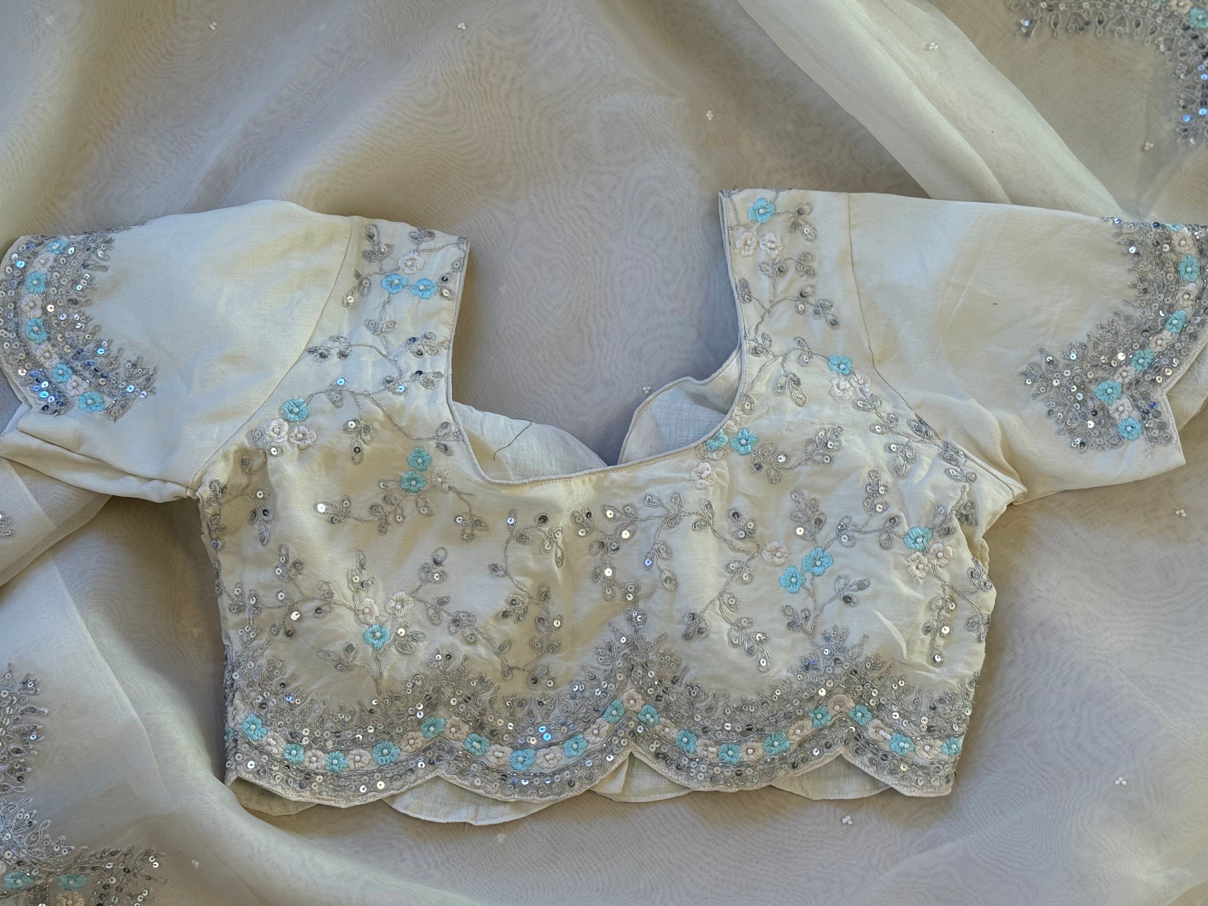 Pure organza silk with embroidery work
