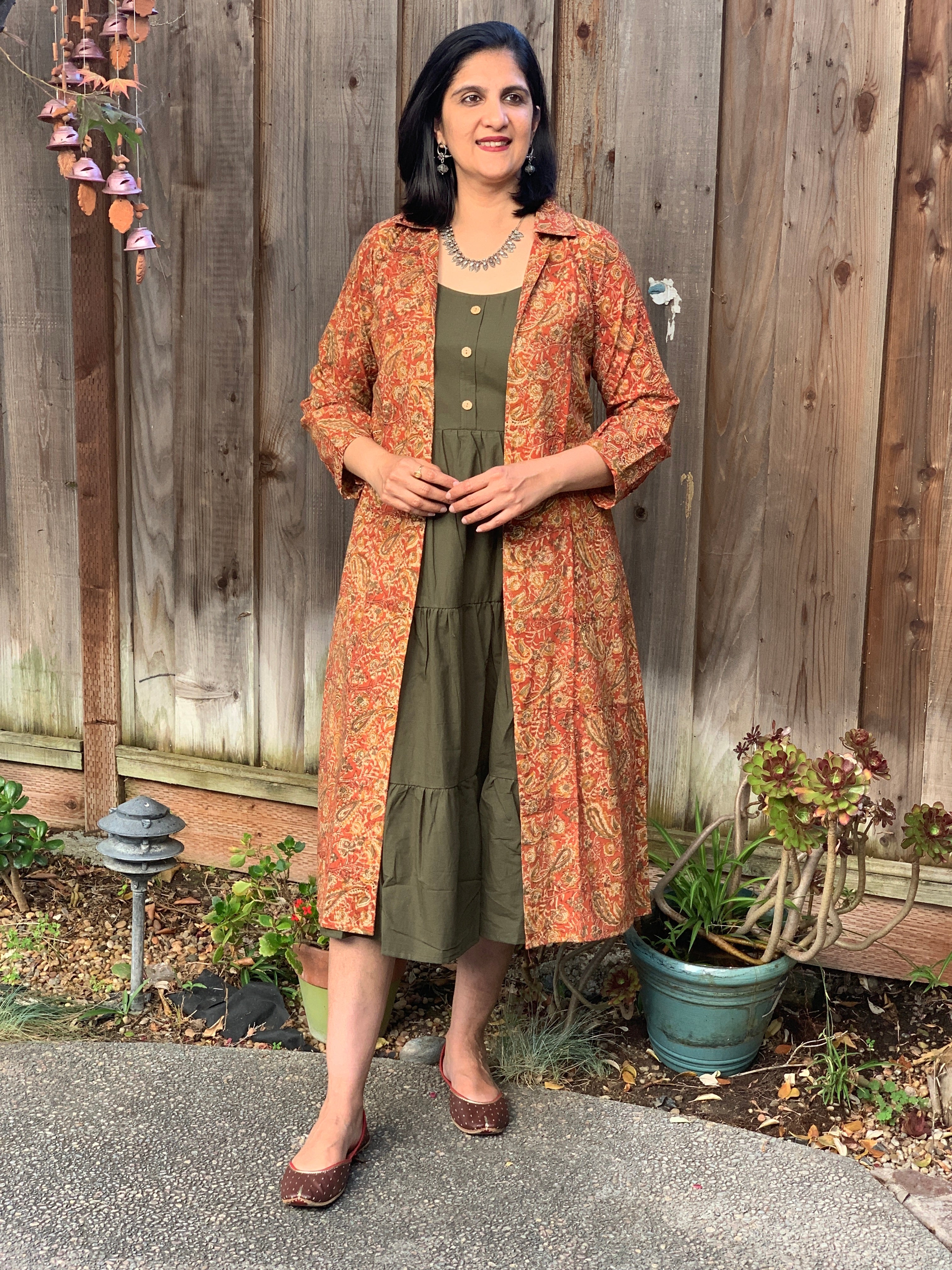 Long kalamkari Shrug