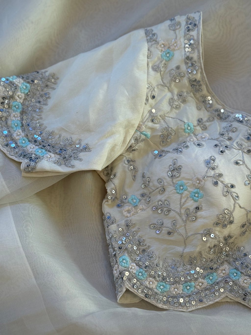 Pure organza silk with embroidery work